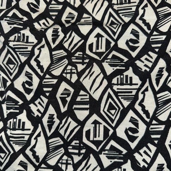 LuLaRoe Black and White Geometric Midi Dress - Picture 8 of 10